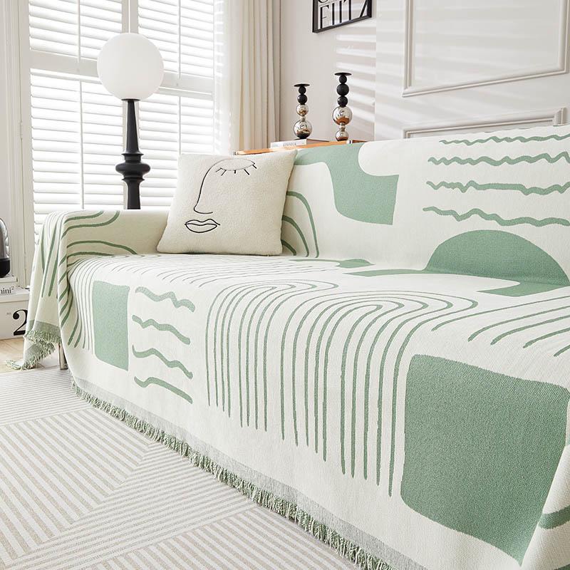 Regenbogen-Linien, Chenille-Sofabezug, Stoff, Sofadeckenbezug, vollständiger Bezug, universeller Couch-Handtuchbezug, staubdicht, Sofakissenbezug