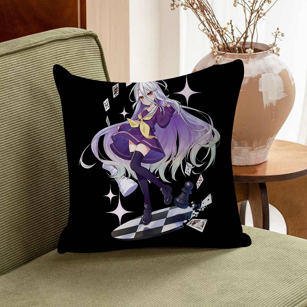 NO G-GAME NO LIFE Shiro Pillowcase Toon Gift Cushion Cover Bedroom Home Sofa Chair Seat Decor Pillow Case