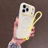 Candy Contrast Lanyard Magnetic Phone Case for IPhone 17 Air 16 15 14 13 12 Pro Max 11 Hand Wrist Strap Matte Soft TPU Cover