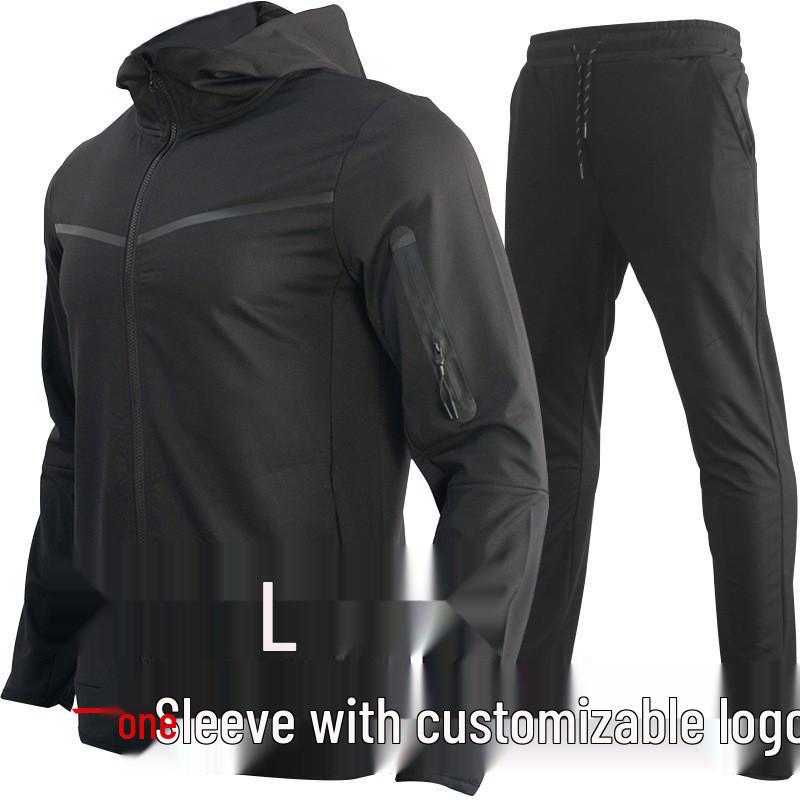 

2024 Men s Sportswear NK Hook Color Block Hoodie & Zipper Pants Set Medium