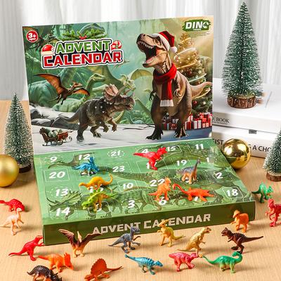Adventskalender 2025 Dinosaurierspielzeug 24 Tage Countdown-Kalender bis Weihnachten Überraschungsspielzeug-Set mit verschiedenen Dinosaurierfiguren Gi