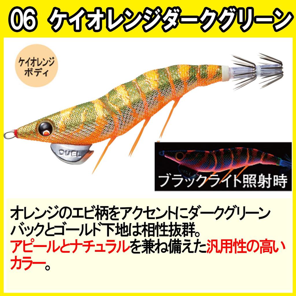 DUEL Dart Master Squid Lure Kay Orange Dark EZ-Q (Size 2.5, Weight 10g, Green, Flip-Flip)