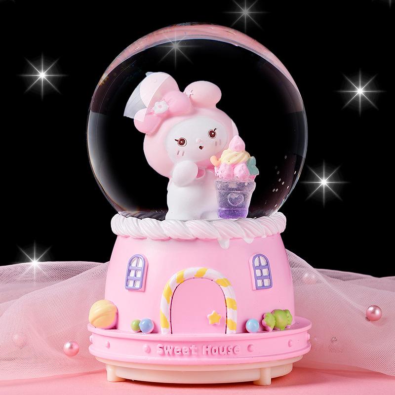 Boîte à musique boule de cristal Cœur de fille Artisanat Décoration de bureau Maison Bureau Décoration de Noël Anniversaire Mariage Boîte à musique Décoration Cadeau