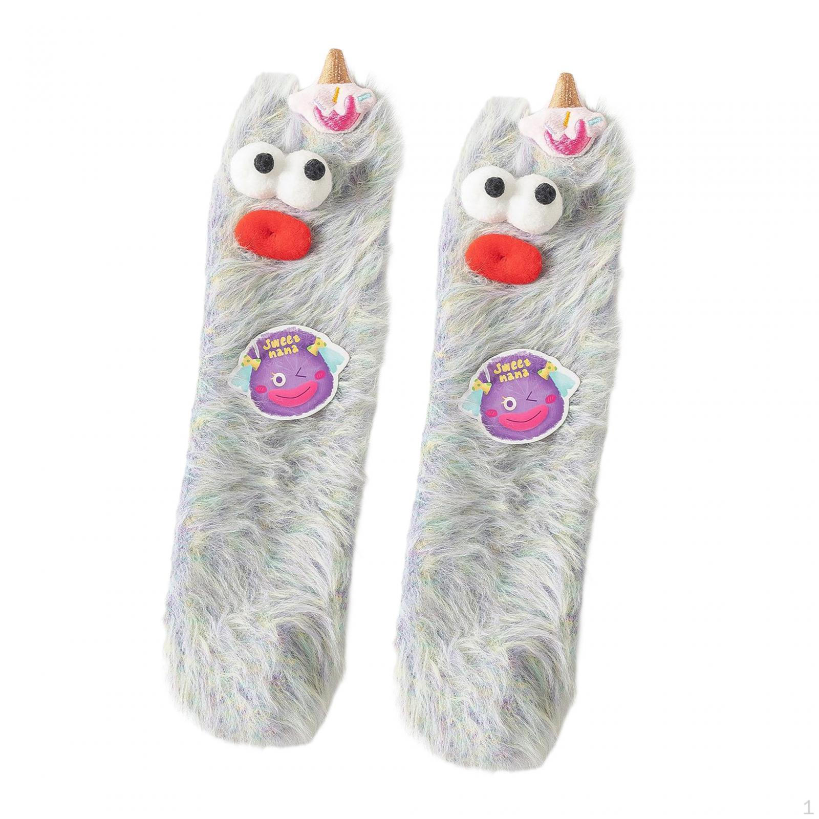 

Уютные женские пушистые носки - мягкие и теплые тапочки для зимы Colorful