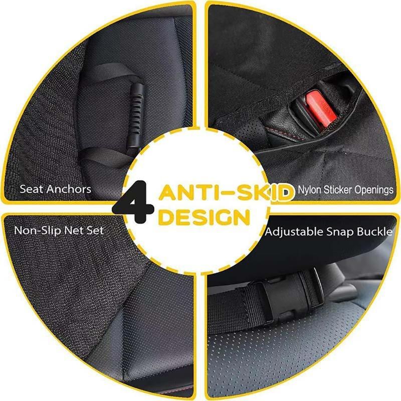 Full Coverage Rear Seat Dog Cover with Durability Fabric and Quilted Padding for Cleaner Car Travel, Hair Control, and Comfortable Resting Space