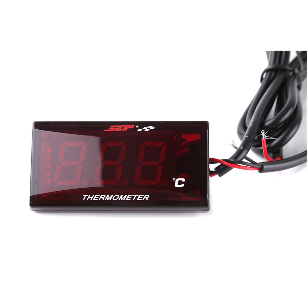 Universal Motorcycle Digital Thermometer Instrument Water Temp Gauge Temperature Meter Blue LED Light