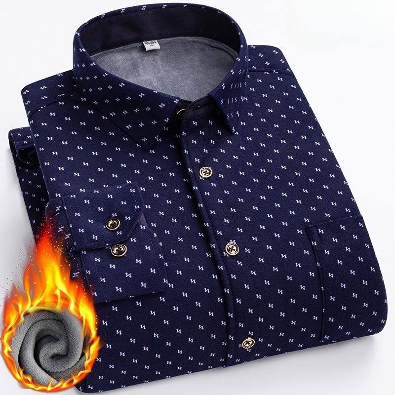 Men's Winter Sherpa Lined Flannel Shirt Jackets Long Sleeve Button Down Fleece Dress Shirts for Men Casual Warm Comfortable Thermal Shirt With Pockets