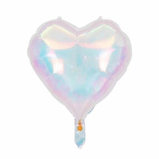 2 Pcs Iridescent 4D Balloons Large Holographic Foil Balloon Rainbow Mylar Aluminum Balloon for Birthday Wedding Baby Shower Party Decoration