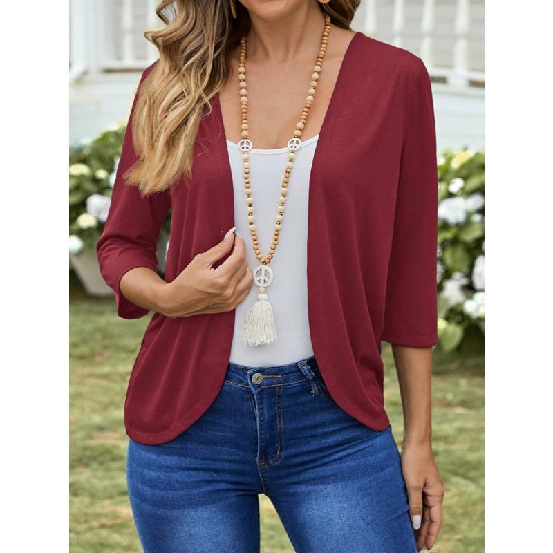 YYFS Damenmode, lässig, einfarbig, bedruckt, Herbst und Winter, langärmelig, Jacken und Mäntel