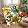 T-Rex Monster Truck vs Dinosaur Theme blanket Lightweight Warm Flannel Blanket Decorative Throw Blanket for Home Decoration