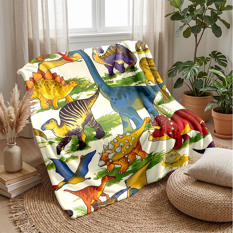 T-Rex Monster Truck vs Dinosaur Theme blanket Lightweight Warm Flannel Blanket Decorative Throw Blanket for Home Decoration