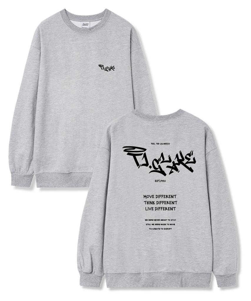 TI.GLAKE Move Different Fleece-Lined Sweatshirt Jogger Training Pants Set Gray