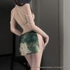 Ruo Lan Chinese-Style Pearl Backless Qipao Lingerie with Slit