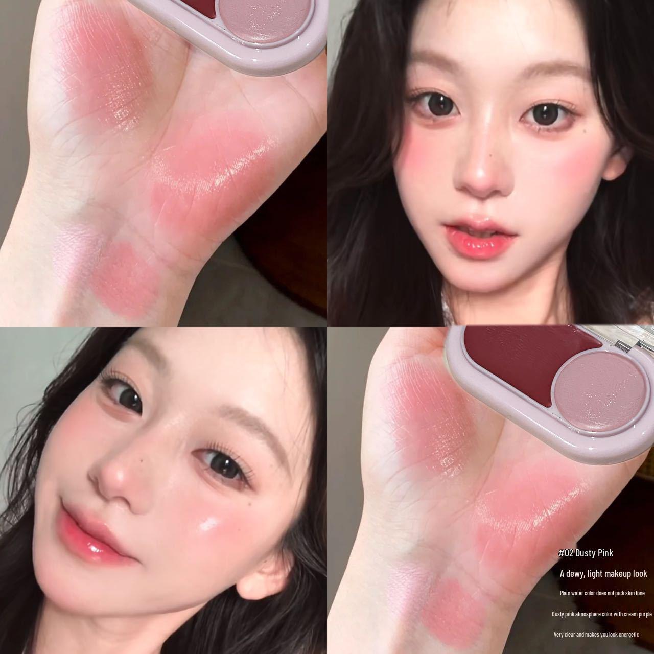 HERORANGE Dual-Color Blush Cream - Matte, Brightening, Natural Glow