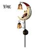 Decorative Lawn Light Santa Moon Garden Stake Light, Solar Powered Claus Lamp with Stake, Holiday for Outdoor Yard Patio Landscape