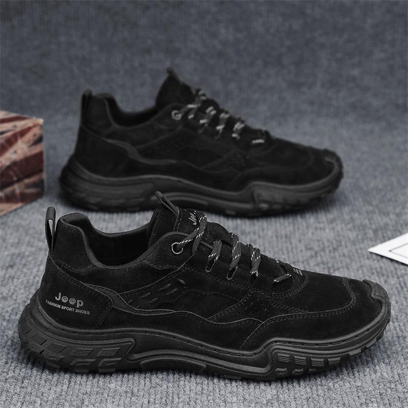 

Мужская обувь из ковбойской кожи, дышащие кроссовки, повседневная обувь из дермы для прогулок на открытом воздухе, спортивная обувь, кроссовки для мужчин 39 чёрный