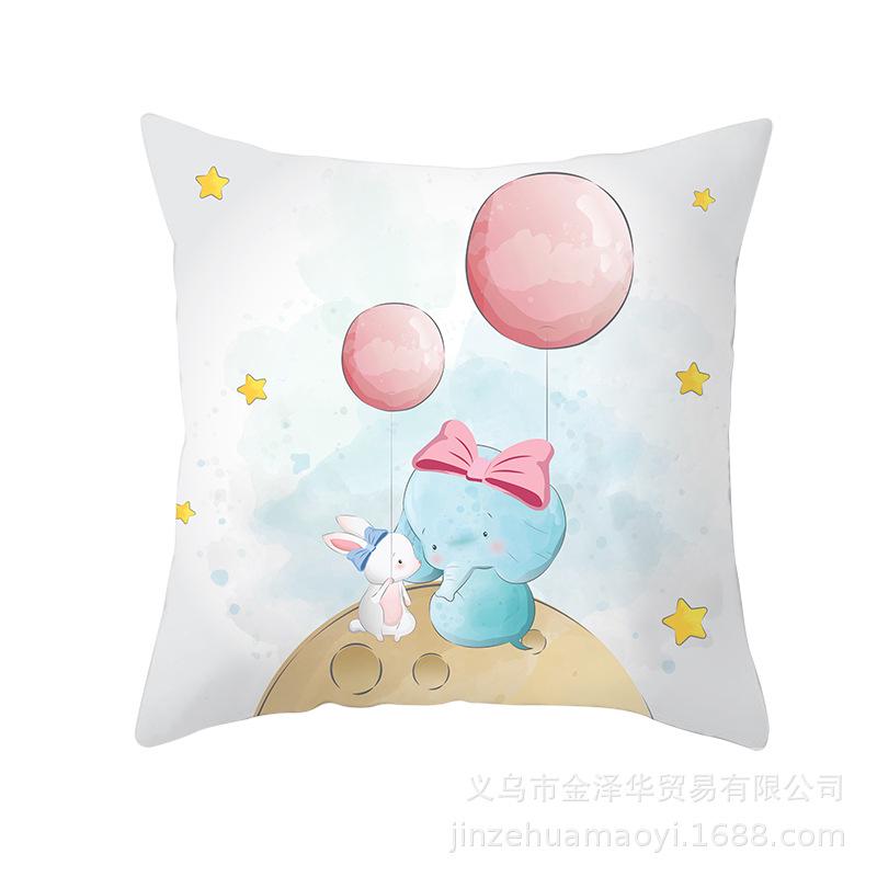 Cute Animal Cartoon Print Pillow Cover Shopee Home Supplies Car Sofa Cushion Cover