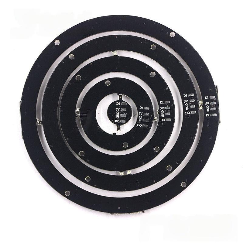 1/8/12/16/24 Bit Ws2812 Rgb Light Ring Development Board 5050 Smart Full-Colour Rgb Led Learning Module Dc4-7V