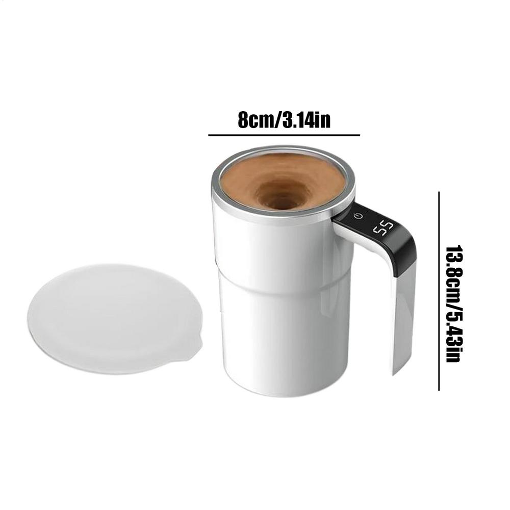 Magnetic Stirring Coffee Mug Electric Rechargeable Self Stirring Cup with LCD Thermometer for Milk Cocoa Office Kitchen Travel