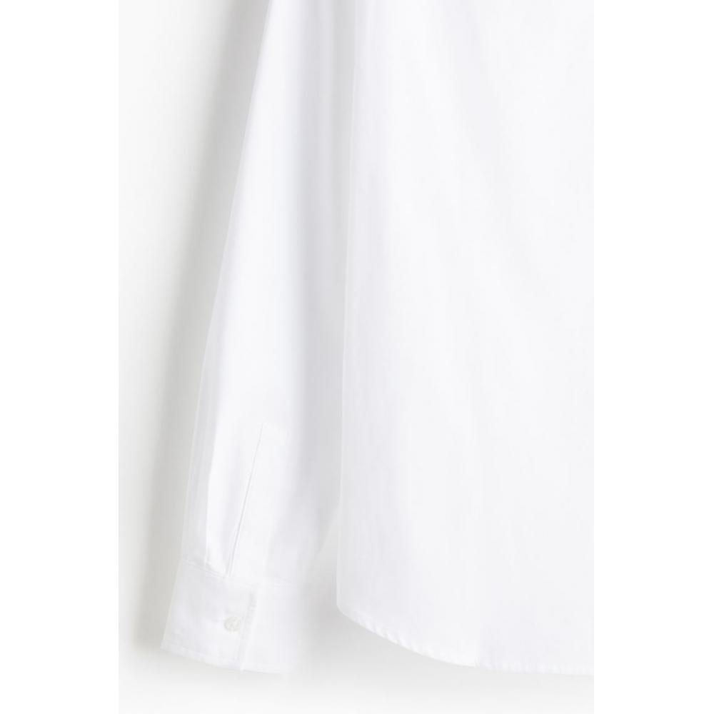 H M Regular Fit Stand Collar sHirt wHite