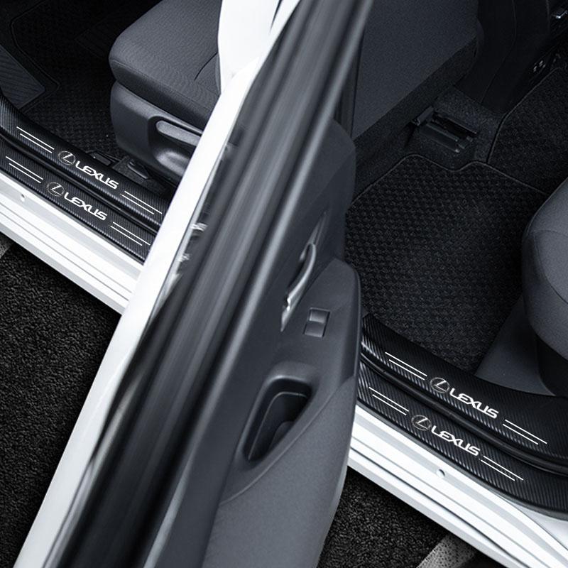 Carbon Fiber Car Door Sill Threshold Anti Protective Stickers Decals For Lexus F SPORT IS250 IS200 CT200h GS300 LS430 RX450h LBX