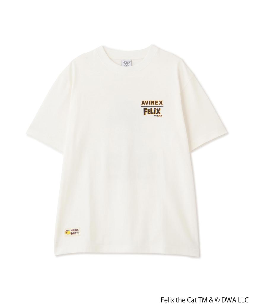 AVIREX FELIX EMBROIDERY LOGO Embroidered Logo Short Sleeve Size T-SHIRT, Men's T-Shirt, M, 030, White, 783-5134035
