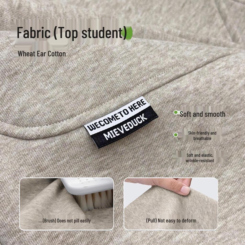 Spring 2026 Wheat Ear Embroidered Cotton Sweatpants for Kids - Loose, Cuffed, Casual Sports Pants