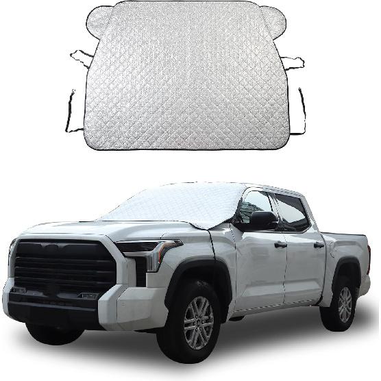 Windshield Snow/Sunshade Cover Fit for Toyota Tundra 2022-2024, Front Windshield Protector, Car Front Windshield Cover from Snow, Rain, Sun, with серебряный