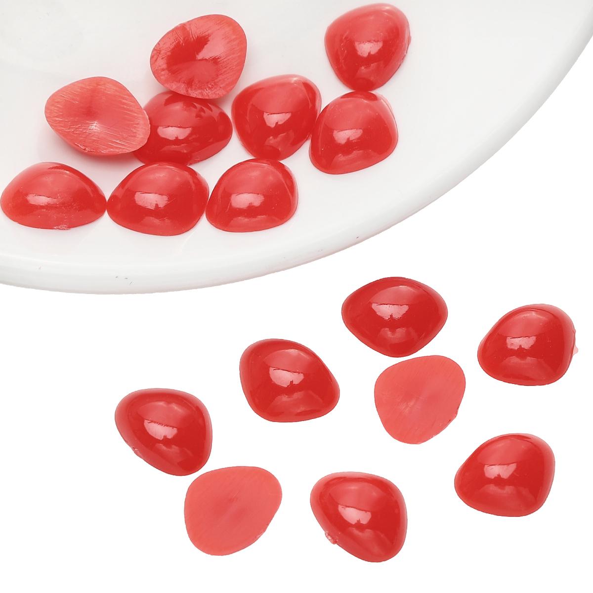 

50/100 шт. Акриловые треугольные носы для кукол с плоским дном для DIY медведя, собаки, куклы 12x15mm красный