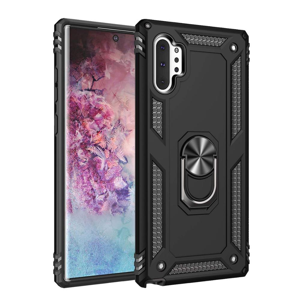 

For Samsung Note10 Case for Samsung Galaxy Note 10 Plus Protector Armor Military Shockproof Magnet Car Holder Ring Case Cover for Note 10