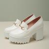 B/Szpilki damskie, buty pojedyncze, platforma wodoodporna, grube obcasy, buty niskie, duże rozmiary, buty całoroczne