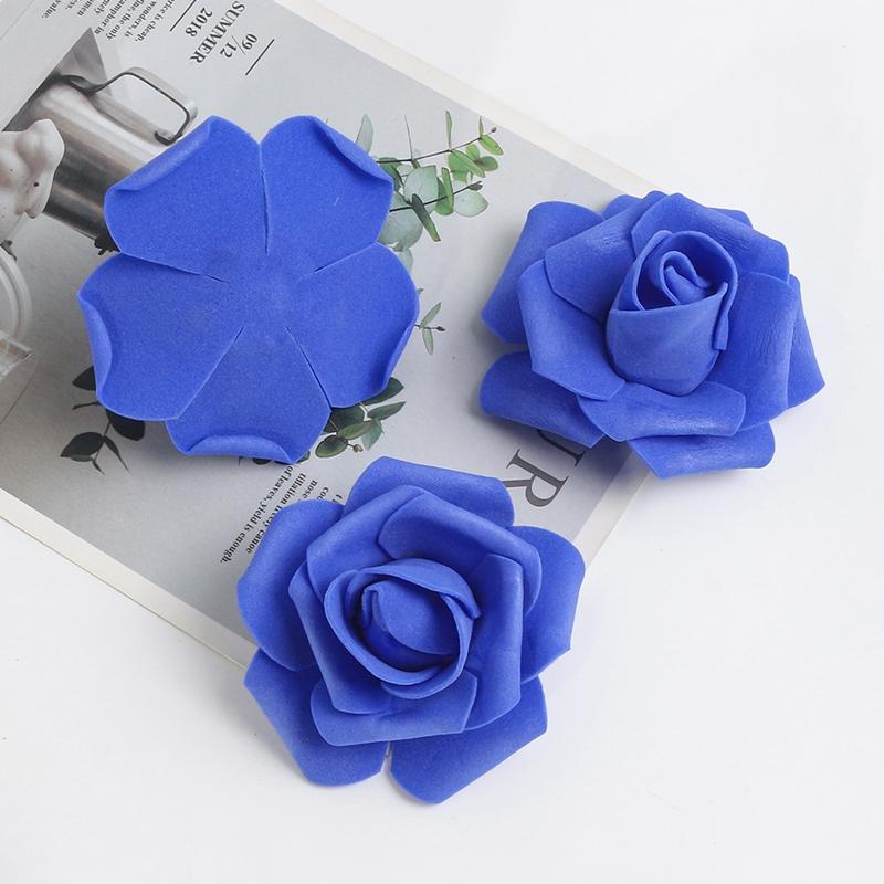 

10/20/50PCs Artificial Rose Flowers PE Fake Flower for Home Room Dceor Wedding Decoration Garlands DIY Gifts Scrapbook Accessory 5pcs темно-синий