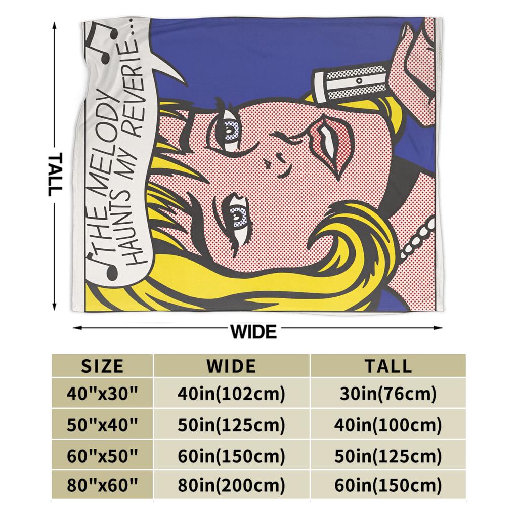 Roy Lichtenstein Pop Art Blanket Quality Warm Soft Throw Blanket Autumn Travel Office Bedroom Street Trend Bedspread