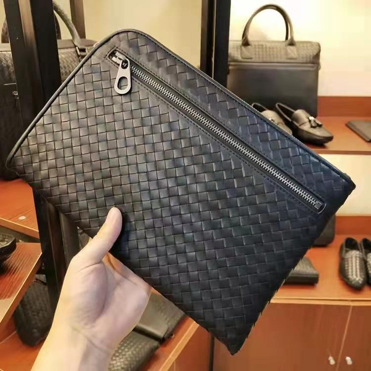 Fashion Korean Clutch Bag Men's Casual Leather Woven Large Capacity Clutch Bag Clutch Envelope Bag