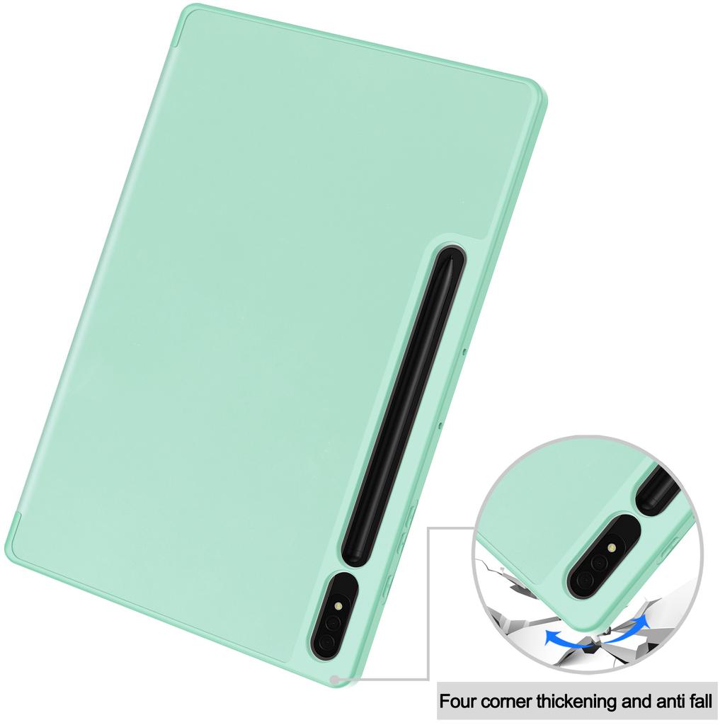 For Samsung Galaxy Tab S10+ Stand Case Shock-Absorbent Leather Tablet Cover with Pen Slot