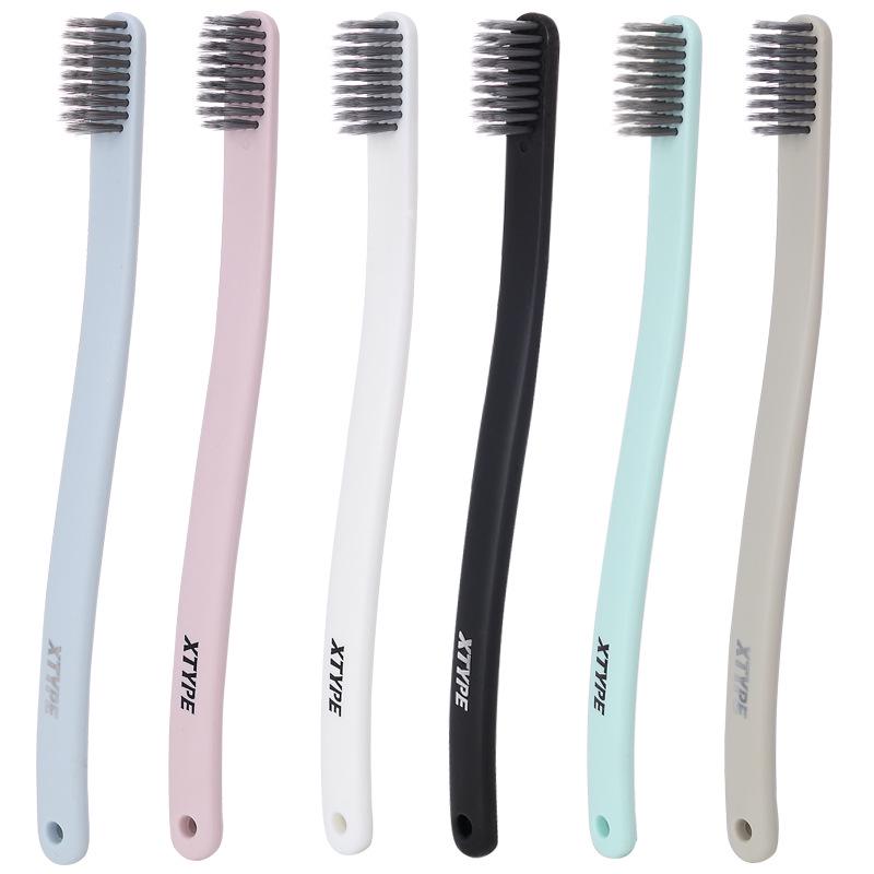 UPURITY Ultra-Fine Bamboo Charcoal Toothbrush Set: Adult Couple Travel Edition, XTYPE Series.