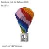 MOC Rainbow Hot Air Balloon Rainbow Color Small Particle Assembly Building Blocks Children's Toy Ornament