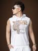Summer Thin Men's Outerwear Tiger Rhinestone Hooded Sleeveless T-shirt Vest Fashion Casual Sports Waistcoat Men's Clothing