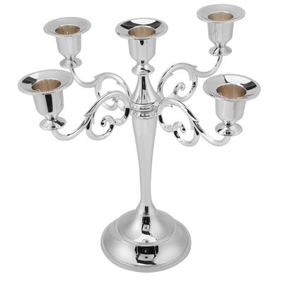 5 Arms Alloy Candle Holder European   Candelabra Wedding Candlestick Home Decor Silver