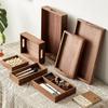 HeMu Solid Wood Entrance Desk Miscellaneous Coffee Table Office Key Storage Box Jewelry Cosmetics Stationery Sorting Box Tray