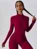 Women's Zipper Long Sleeved Tight Fitting High Elasticity Jumpsuit, Sports Yoga Pants, Slim Fit, Comfortable and Skin Friendly.
