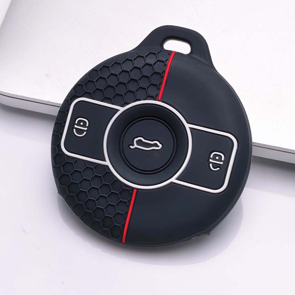 Key Holder Cover for Mercedes with Keychain Silicone Car Key Protective Cover Anti-Scratch Anti-Shock Keychain Holder Soft Grip Texture