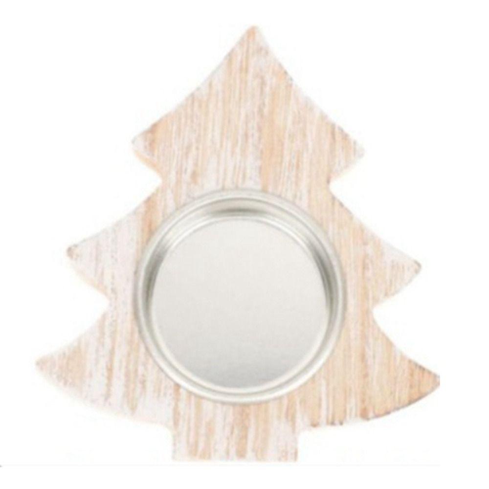 Sněhová vločka Vánoční dřevěný svícen Nordic Style Love-heart Candle Ornaments Party