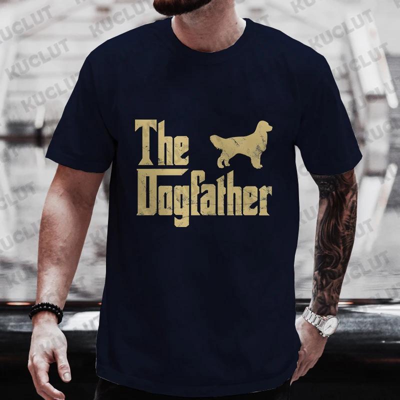 Casual T-Shirt for Men Funny The Dog Father Golden Retriever Godfather Oversized Mens T-Shirt Funny Fashion Summer Clothes