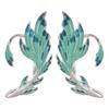 Elf Ear Cuff Earrings Gradient Blue Pierced Ear Wrap Studs Unique Gold-fish Shape Design Fashionable Jewelry for Girls