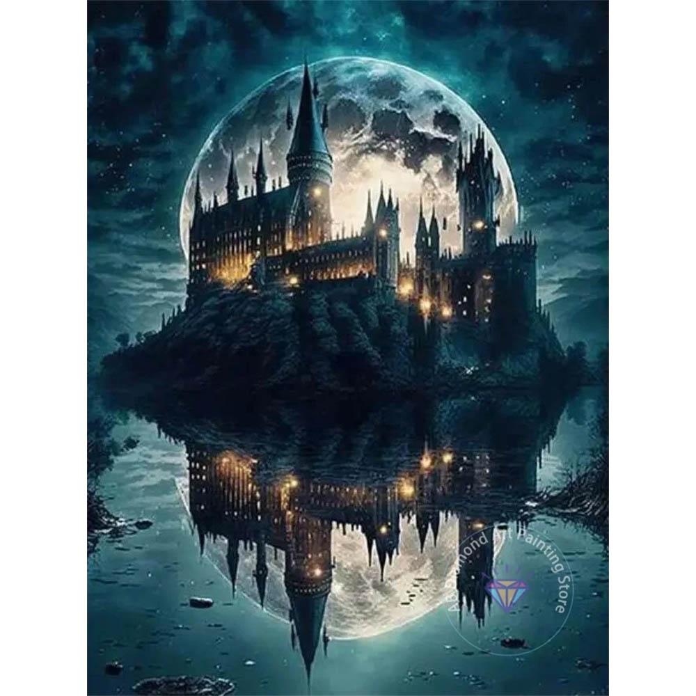 Harry Potter Holwarts Castle Picture Diamond Painting Kit 5D DIY Round Diamond Embroidery Handicraft Home Decor