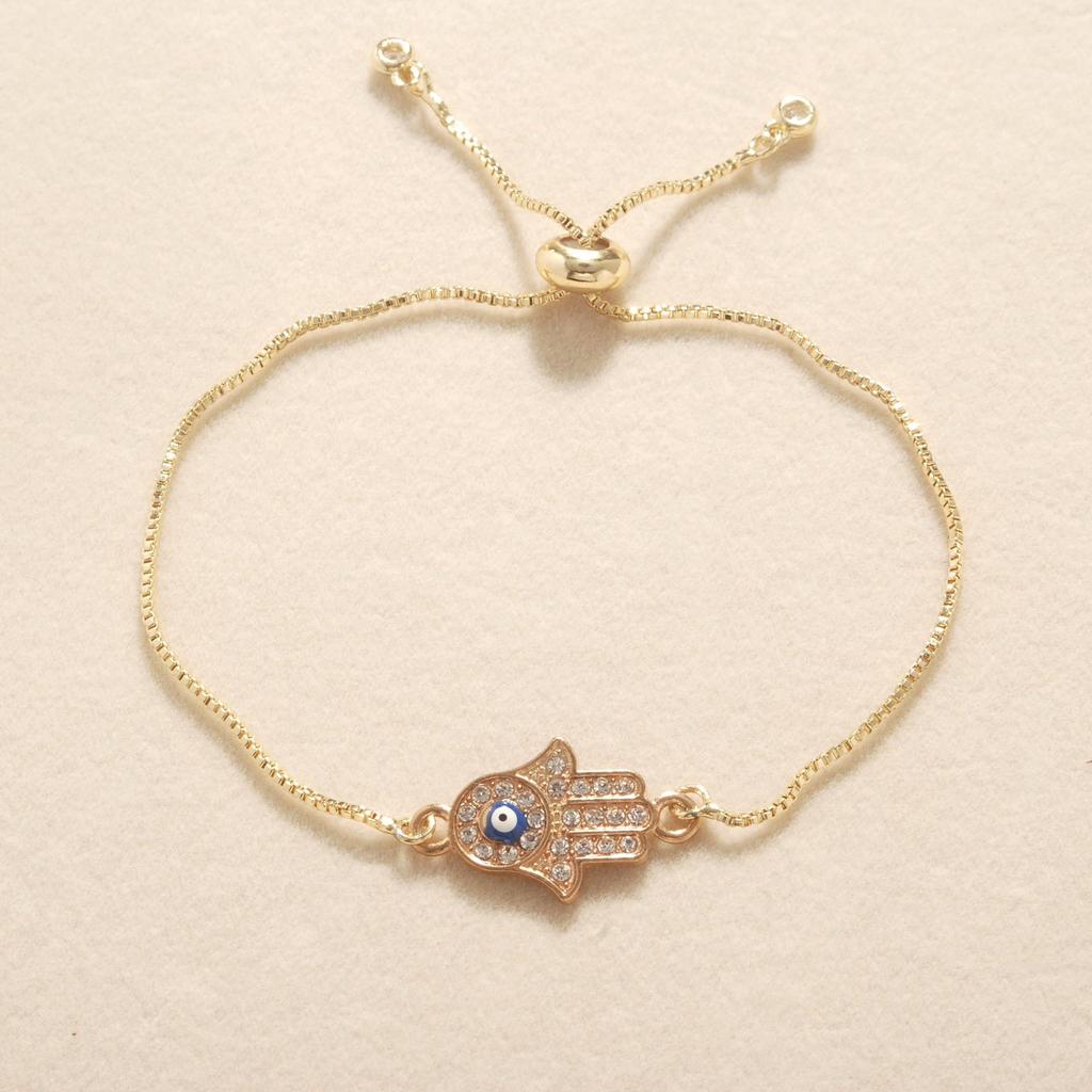 Verstellbares 8-förmiges Evil Eye Herzarmband für Damen - Europäische & Amerikanische Mode, Südostasiatischer Einfluss