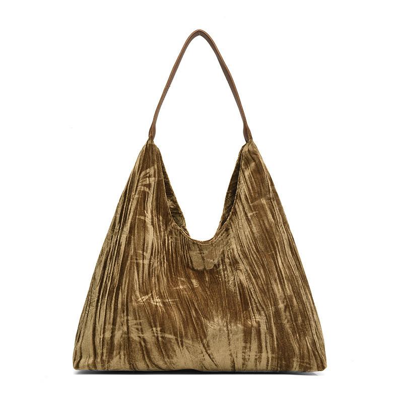 Elegant Brown Stitch Detail Large Capacity Tote Bag For Everyday Use коричневый