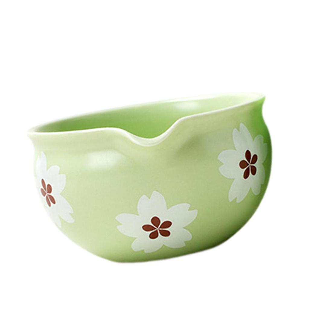 Japanese Style Ceramic Matcha Bowl Pottery Chawan Porcelain Tea Cup with Spout for Whisking and Enjoying Green Tea