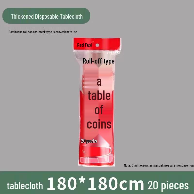 Disposable Tableware Set with 100 Red Tablecloths